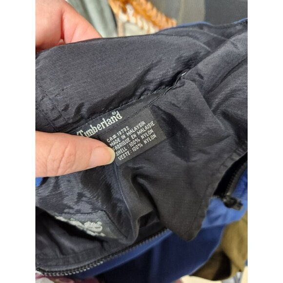Timberland Performance Blue Nylon Pullover Jacket With Hood XL - Picture 5 of 5